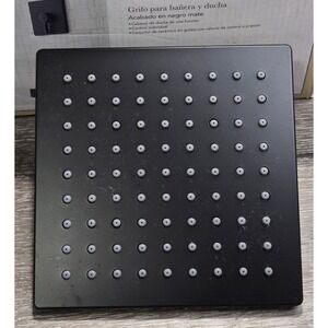 Allen + Roth Veda Matte Black Square Rain Shower Head Replacement Part #3782635